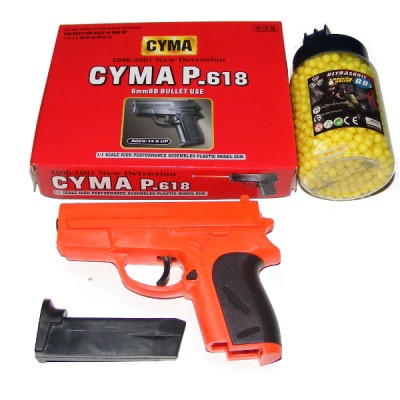 Cyma P618 Spring Powered Plastic BB Gun Pistol + 2000 Pellets Cyma P618 Spring Powered Plastic BB Gun Pistol + 2000 Pellets
