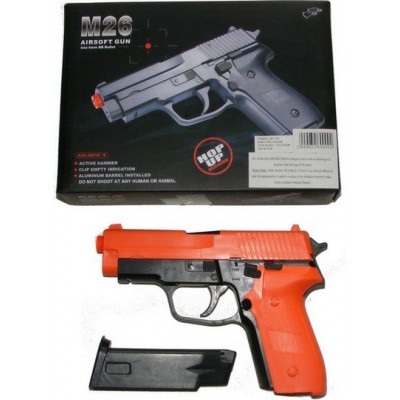 Double Eagle M26 Spring Powered Orange Plastic BB Gun Pistol